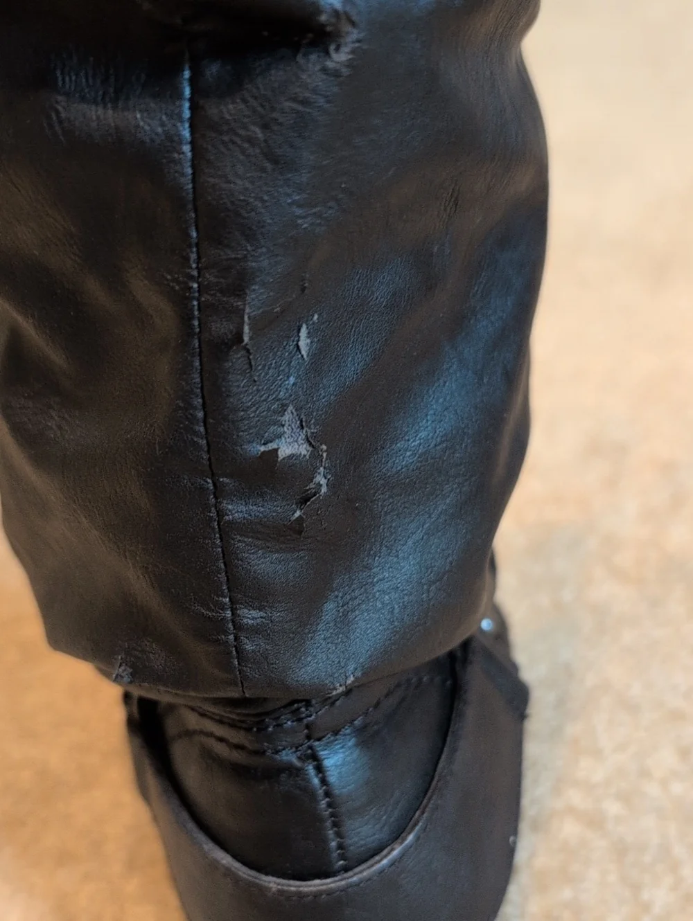Black Slouchy Mid-Calf Women's Boots